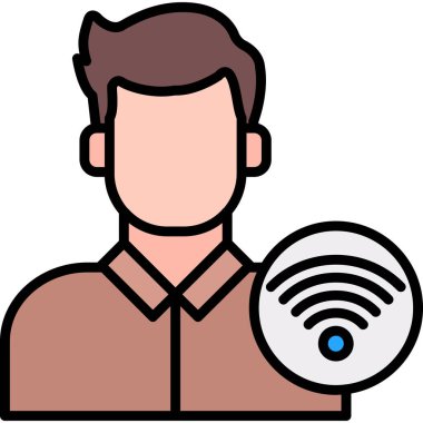 Kablosuz. Web simgesi basit illüstrasyon