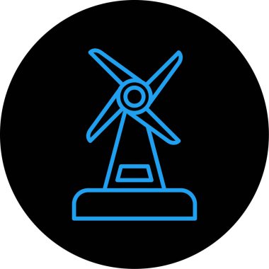 Soyut arkaplanda yel değirmeni simgesi izole