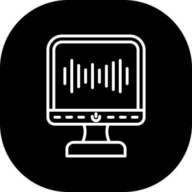 Bilgisayar monitörü. Web simgesi basit illüstrasyon