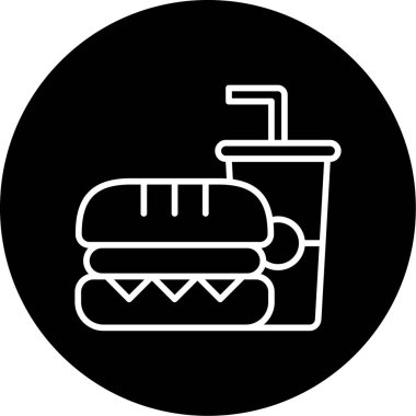 Hamburger ikonu vektör illüstrasyonu