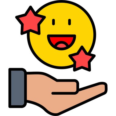 Beyaz arkaplanda bir yıldızı, illüstrasyonu, vektörü tutan.