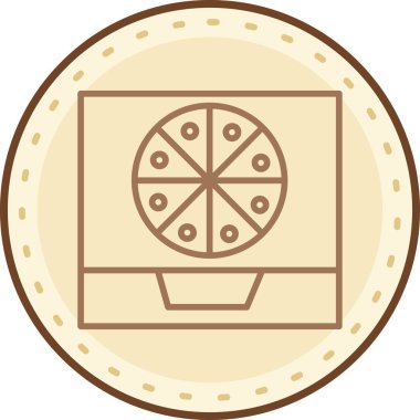 pizza. Web simgesi basit illüstrasyon
