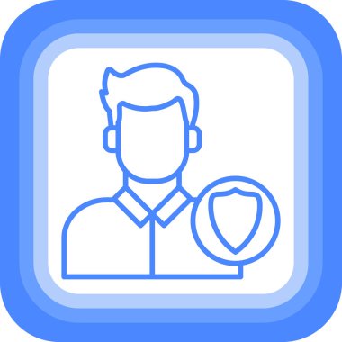 Kalkanı olan bir adamın vektör çizimi