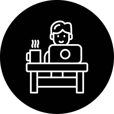 Kahve. Web simgesi basit illüstrasyon