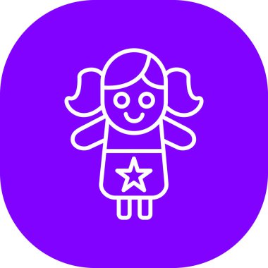 Yıldızlı şirin bir kızın vektör çizimi