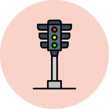 Trafik ışığı simgesi vektör illüstrasyonu