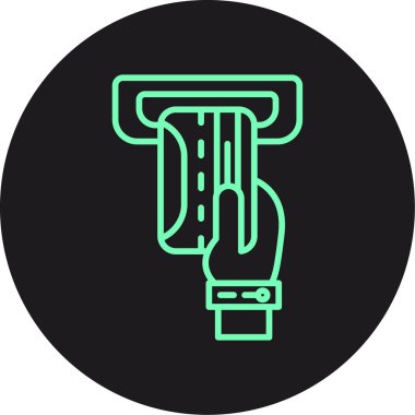 Beyaz arkaplanda yeşil hat elektrik prizi simgesi izole edildi. Elektrik, elektrik ve bağlantı kavramı. Siyah illüstrasyon. vektör illüstrasyonu