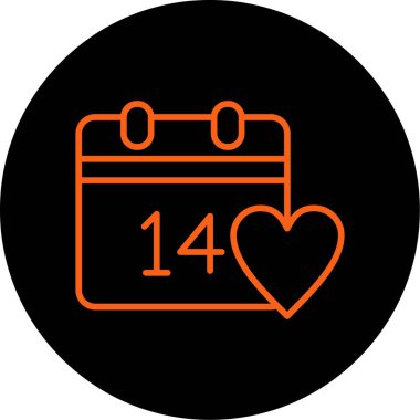 Sevgililer Günü takvim simgesi