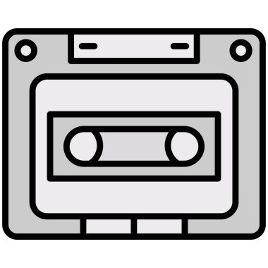 Kaset. Web simgesi basit illüstrasyon