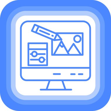 Web ve tasarım satırı vektör simgesi.