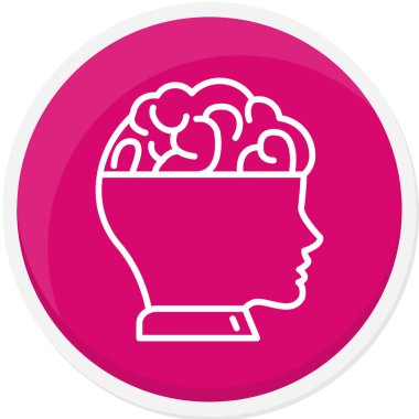 Beyin. Web simgesi basit illüstrasyon