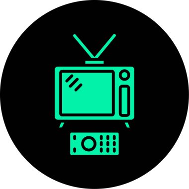 Televizyon. Web simgesi vektör illüstrasyonu