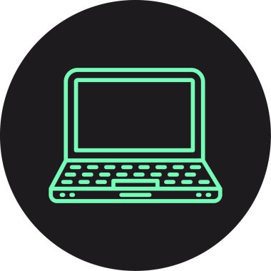 Dizüstü bilgisayar simgesi vektör çizimi