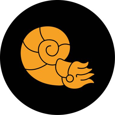 Nautilus simgesi, vektör illüstrasyonu basit tasarım
