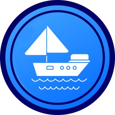 Gemi. Web simgesi basit illüstrasyon