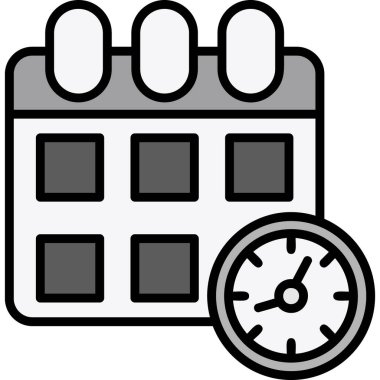 takvim tarihi simgesi doldurulmuş ana hatlar biçiminde