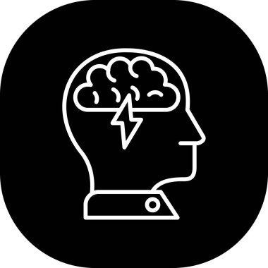 vektör beyin simgesi, basit illüstrasyon