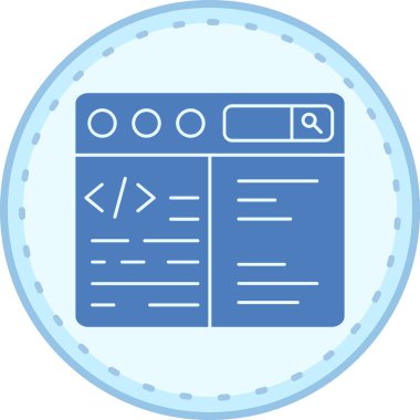 Tarayıcı kodlama geliştirme simgesi - taslak biçimi