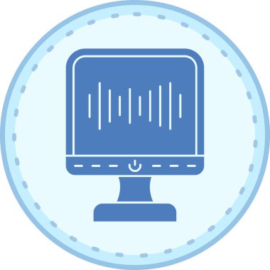 bilgisayar izleme simgesi, vektör illüstrasyonu