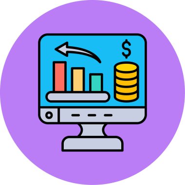 iş grafiği simgesi, modern vektör illüstrasyonu