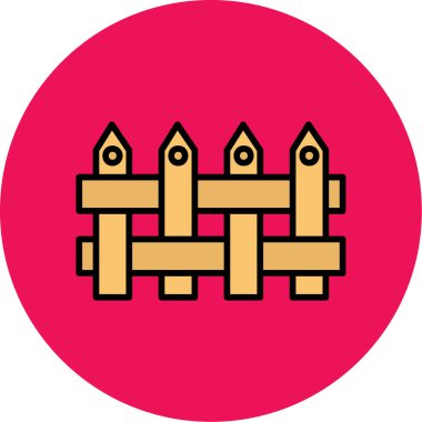 Ahşap çit simgesinin vektör çizimi