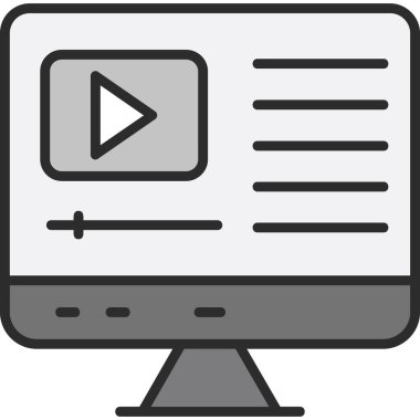 video. Web simgesi basit illüstrasyon