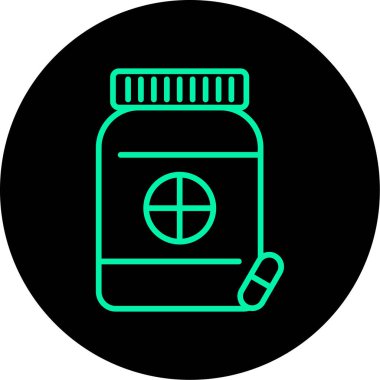 Hapları şişe kutsal kişilerin resmi, vektör çizim