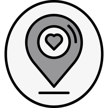 konum haritası simgesi ana hat biçiminde