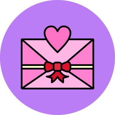 Sevgililer Günü ikonu. Resim, beyaz arkaplanda vektör