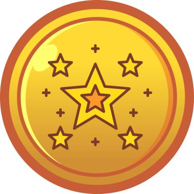 Altın madalya ikonu, düz stil