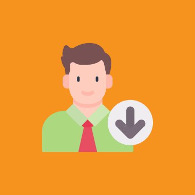 işadamı vektörü düz renk simgesi