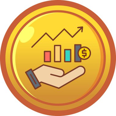 iş ve mali büyüme ikonları vektörü