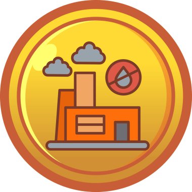 Fabrika binası simgesi, vektör illüstrasyonu