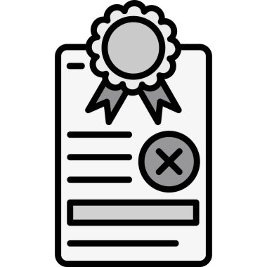 Sertifika ikonu vektör illüstrasyonu