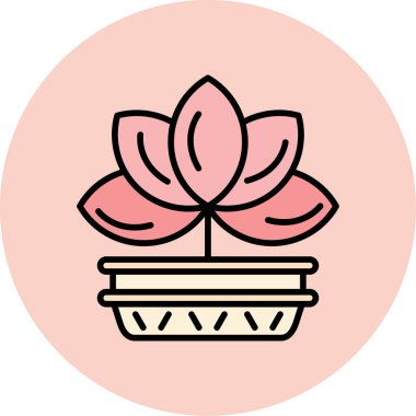 çömlek simgesinde vektör çiçeği