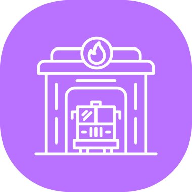 Şömine simgesinin vektör illüstrasyonu