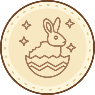 Paskalya yumurtası simgesi, basit vektör çizim