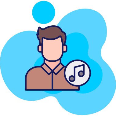 nota simgesine sahip müzik çalıcı, vektör illüstrasyonu