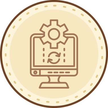 Moda biçimi izole edilmiş arkaplan içerisinde bilgisayar onarım servisi simgesi