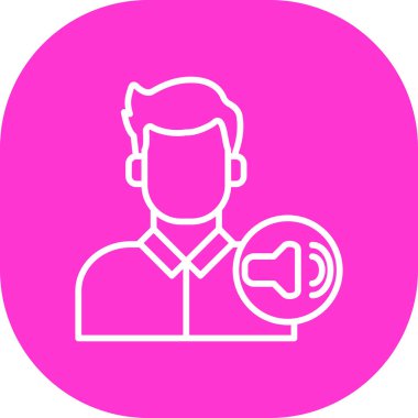 Konuşmacı. Web simgesi basit illüstrasyon