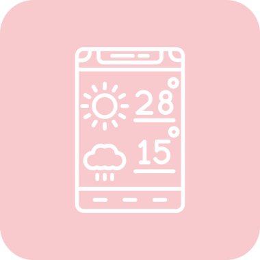 Cep telefonlu hava durumu simgesinin vektör çizimi