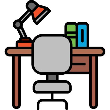 ofis sandalyesi simgesi, vektör illüstrasyonu