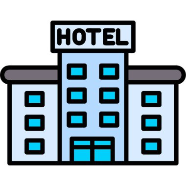 Otel simgesi vektör illüstrasyonu
