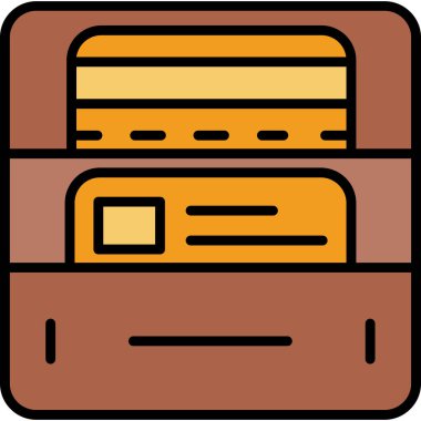 Yazar kasa ikonu. Taslak kasa vektör simgesi rengi düz izole