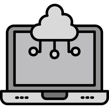 Bulut hesaplama. Web simgesi vektör illüstrasyonu