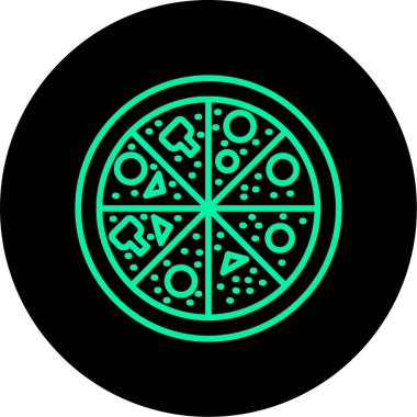 Pizza simgesi, vektör illüstrasyonu