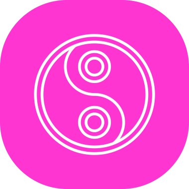 Pembe yin yang sembolünün vektör çizimi