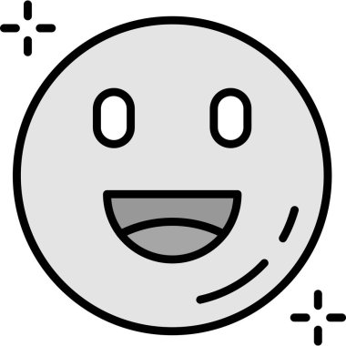 Mutlu emoji simgesi tasarım vektör çizimi