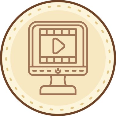 çevrimiçi film oynatıcı simgesi doldurulmuş taslak biçimi