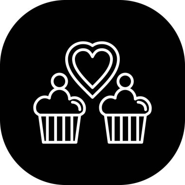 Kek. Web simgesi basit illüstrasyon